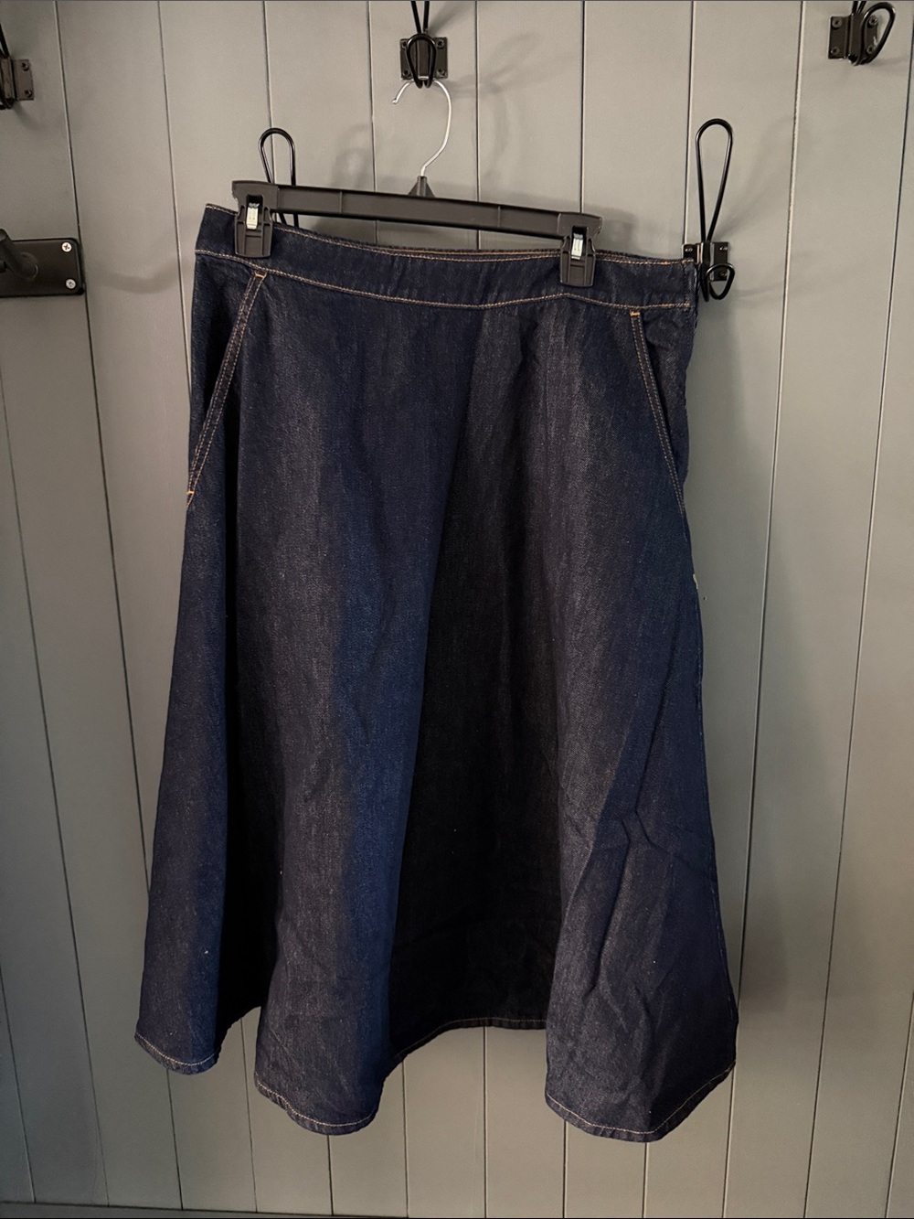 Madewell Classic Dark Blue Denim A-Line Skirt